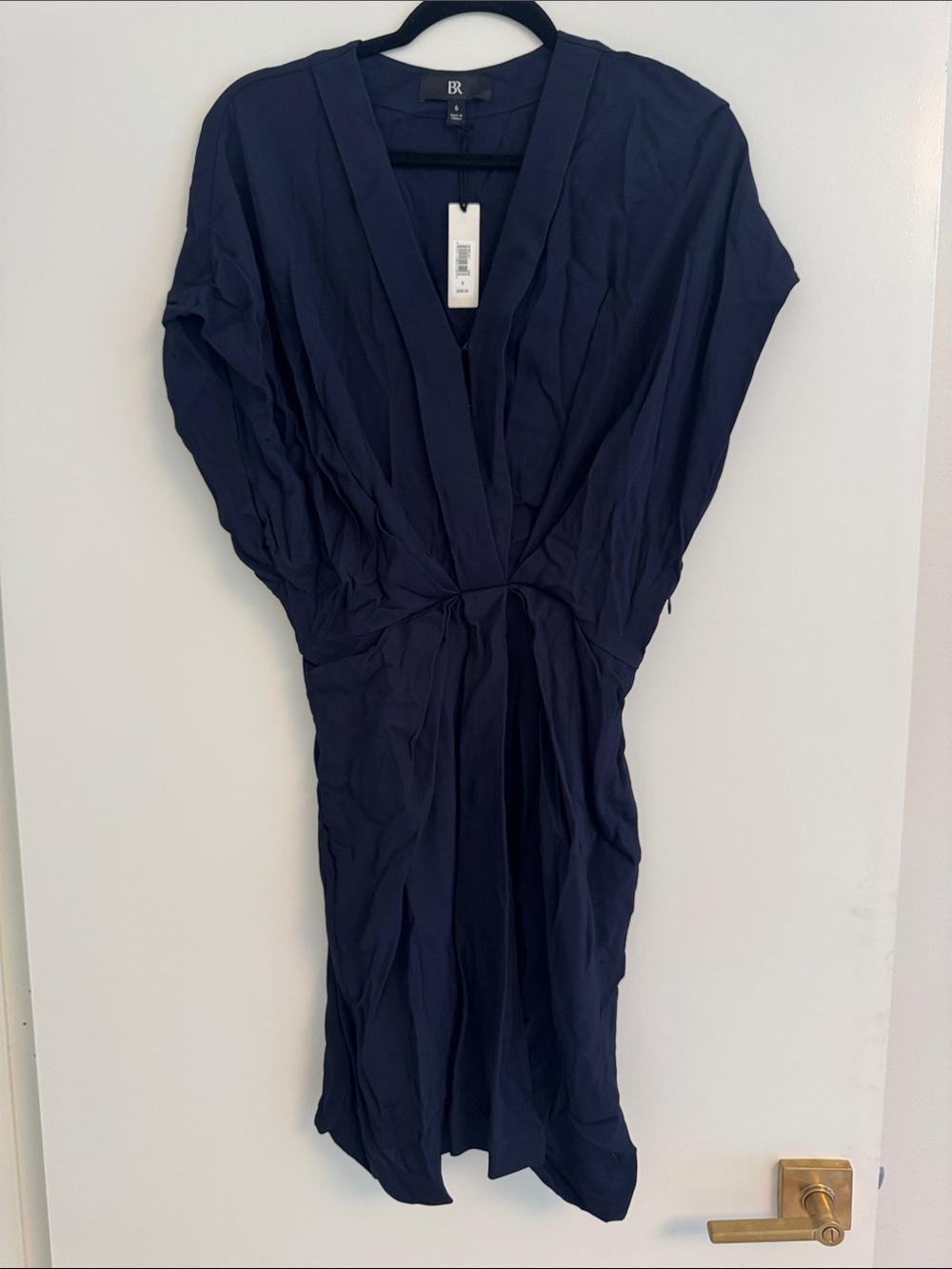 Banana Republic Dark Navy V-Neck Mini Wrap Dress